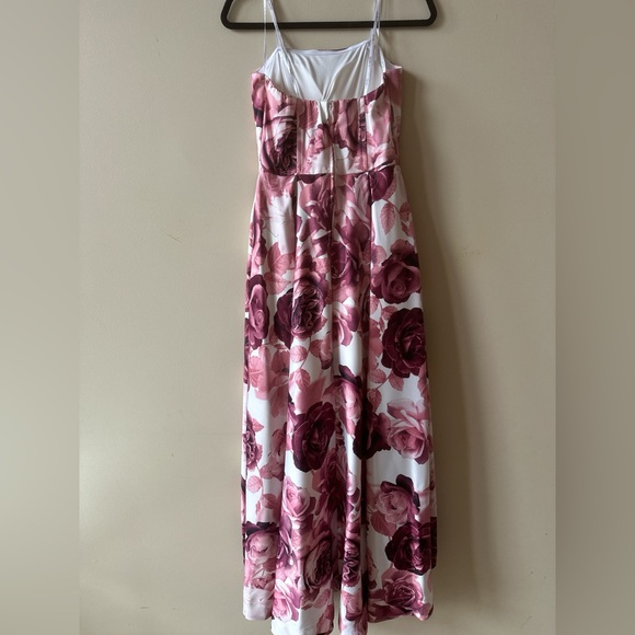 Speechless Blush and IvoryFloral  Strapless High-Low Dress for Weddings - Picture 3 of 6